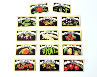 Vintage Canning Labels, Fruit and Vegetable Stickers