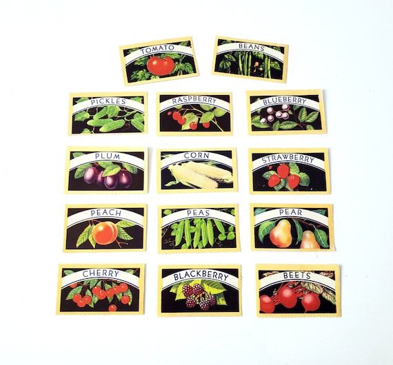 Vintage Canning Labels, Fruit and Vegetable Stickers