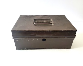 Vintage Rustic Metal Storage Box