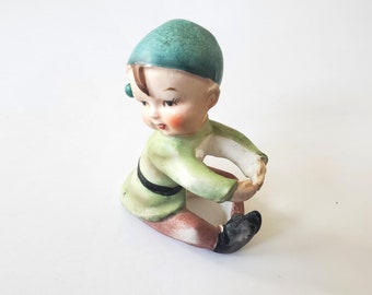Vintage Green Christmas Pixie, Elf Figurine Candleholder