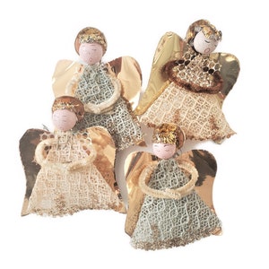 Vintage Christmas Angels Handmade Ornaments