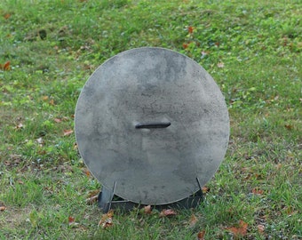 Couvercle de foyer rond en acier corten de qualité supérieure personnalisé - Protection durable et résistante aux intempéries, extérieur, acier robuste
