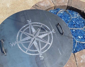 Couvercle du foyer en acier personnalisé Anneau de feu personnalisé Éteignoir rond en acier, Couvercle du foyer pour foyer extérieur, Acier robuste