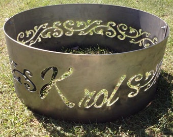 You Design Fire Ring or Custom Fire Ring, Customized  Design, Pit, Firepit, Outdoor, Fire Place, Gift for Camper, Campground, Anniversary
