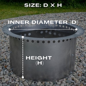 How the fire ring metal insert is measure both in height and diameter.