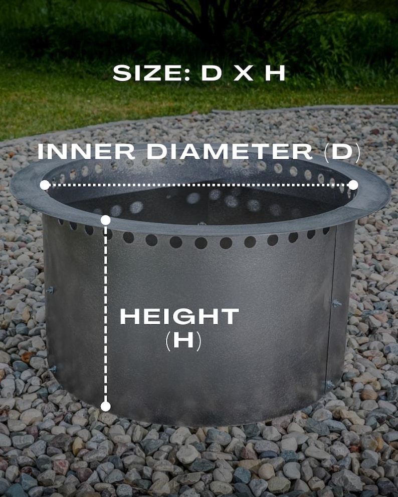 How the fire ring metal insert is measure both in height and diameter.