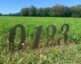 Art numéro de jardin, numéro en métal, numéro de cour, numéro d'affiche artistique