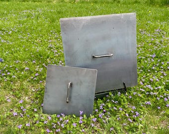 Couvercle de foyer en acier carré de qualité supérieure personnalisé, Éteignoir carré en acier pour foyer de jardin, Couvercle de foyer, extérieur, acier robuste