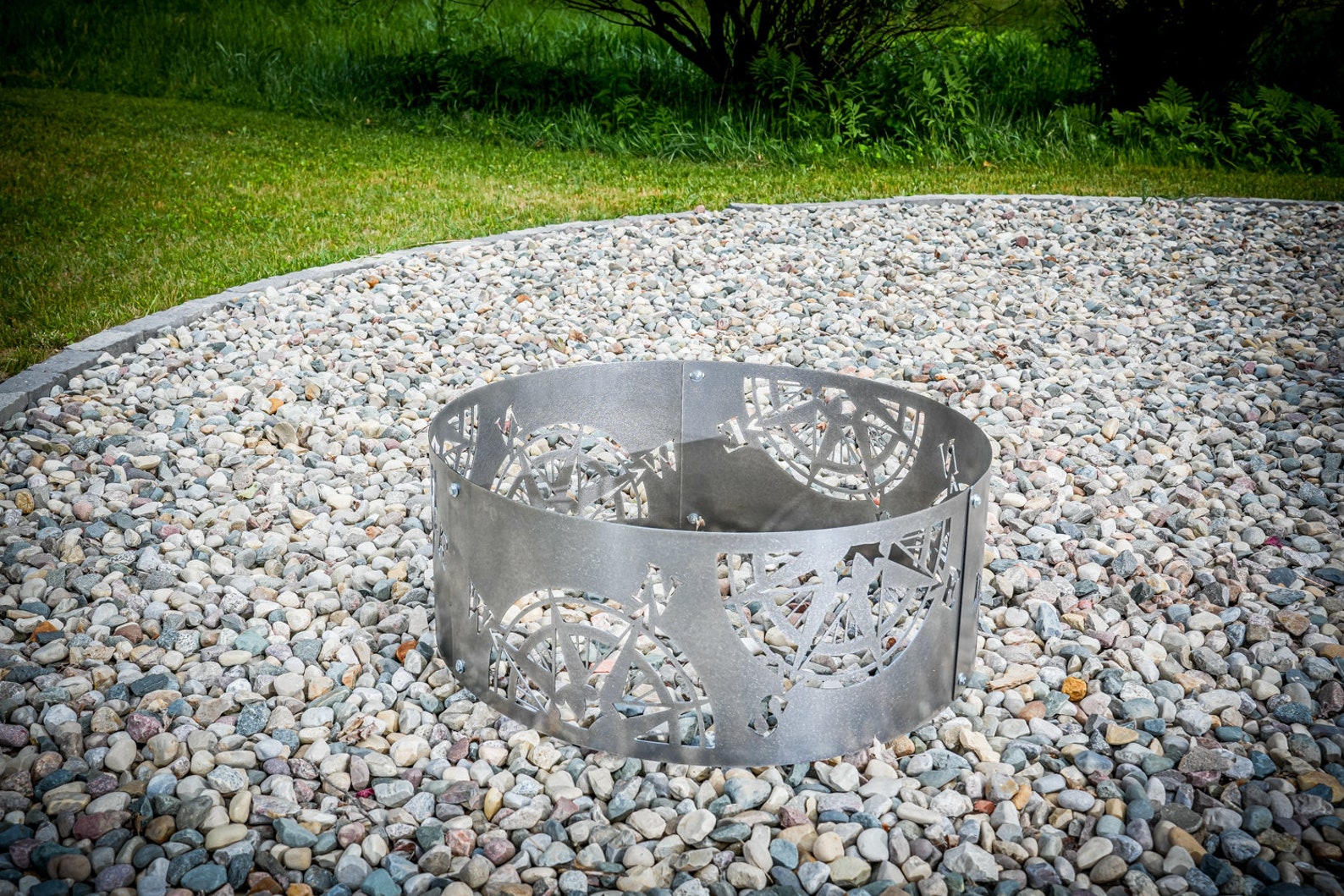 Compass Fire Ring Compass Fire Ring, Compass Rose, Fire Pit, Corten Outdoor, Map ...