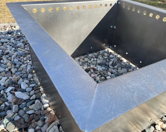 Corten Steel Square Smokeless Fire ring with lip, Smokeless, fire pit, Customized, Design, Pit, Firepit, Outdoor, Fire Place, Campground