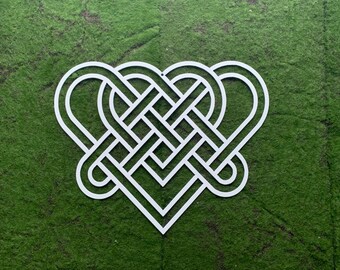 Celtic Hearts Outline Trinity Knot Charm Eternal Love Irish Never Ending Love Friendship Triangle Knot Faith Loyalty Scottish Knot Gaelic