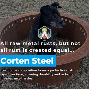 Info graphic about Corten steel that all metal rusts but not all rust is created equal. Corten steel has a unique composition that forms a protective rust layer, reducing further corrosion, ensuring durability, and reducing maintenance hassles.