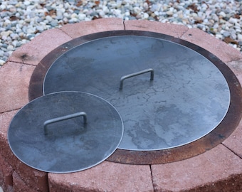 Couvercle de foyer rond en acier de qualité supérieure personnalisé, anneau de feu rond en acier pour éteignoir, couvercle de foyer, extérieur, acier robuste