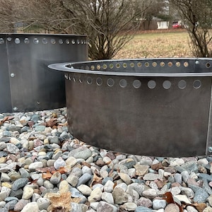 Inserto para fogata sin humo de acero corten con borde: anillo de fuego resistente y personalizable para fogatas de ladrillo