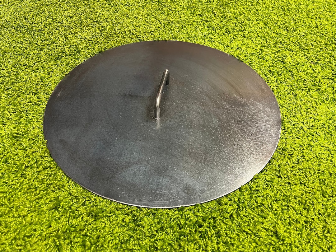 Fire Pit Lid Cover, Fire Ring Round Steel Snuffer, Lid Fire Pit