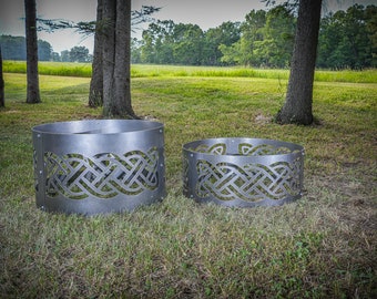 Bague de feu celtique en acier corten, bannière de noeud celtique, noeud sans fin, gaélique, irlandais, gallois, noeud, celtique