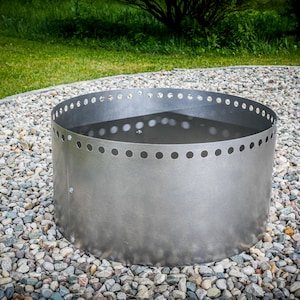 Corten Steel Smokeless Fire Ring – Heavy-Duty Custom Fire Pit Insert with Vent Holes – Personalized Campground Fire Ring