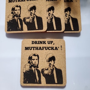 Vincent and Jules from Pulp Fiction Coasters - Drink up Mutha...