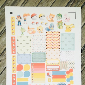 Trainer Ash Weekly Planner Stickers Set, for use with Erin Condren Life Planner, Happy Planner