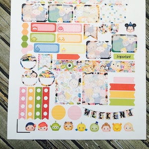 Tsum Weekly Planner Stickers Set, for use with Erin Condren Life Planner, Happy Planner