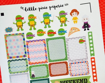 Weekly Planner Sticker Set Mutant Turtles