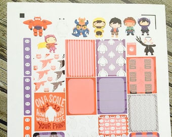 Hero Robot Weekly Planner Stickers Set, for use with Erin Condren Life Planner, Happy Planner