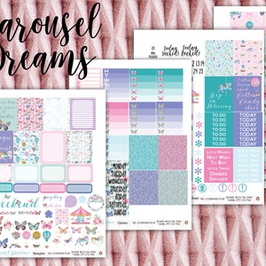 Carousel Dreams Weekly Planner Stickers Kit - for use with Erin Condren - Happy Planner - Amusement Park