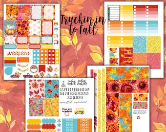 Truckin In to Fall Weekly Planner Kit - for use with Erin Condren - Happy Planner - Autumn Kit