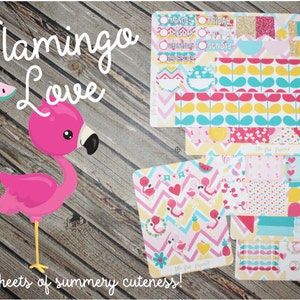 Flamingo Love Planner Sticker Kit - Colorful Sticker Kit - Summer Sticker Full Kit - Planner Stickers Full Kit