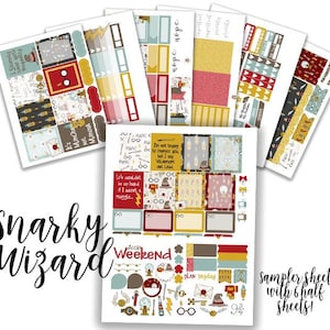 Snarky Wizard Weekly Planner Sticker Kit - for use with Recollections - Erin Condren - Happy Planner - Sassy Planner Kit