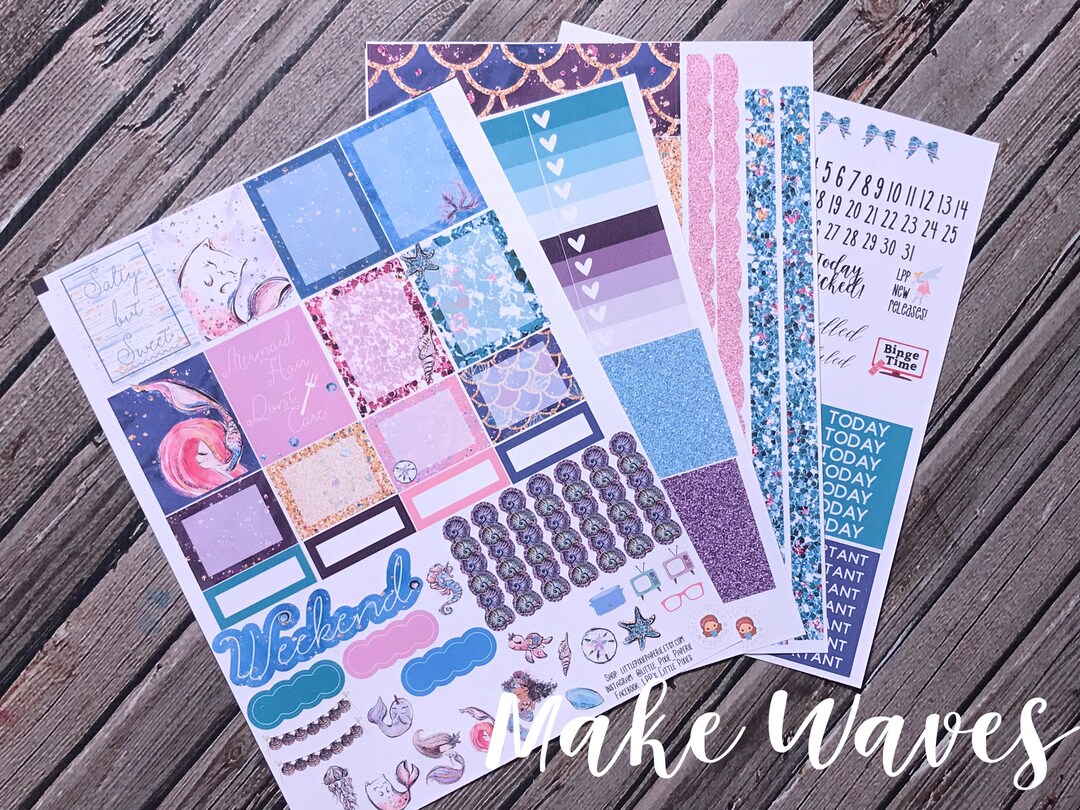 Make Waves Weekly Planner Stickers Kit - for Use With Erin Condren ...