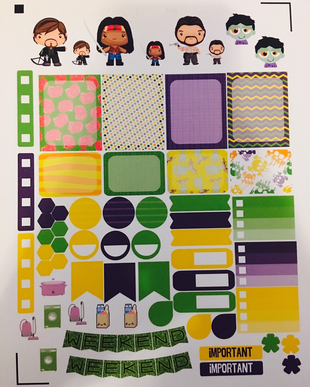 Dead Walking Weekly Planner Stickers Set, for Use With Erin Condren ...