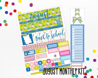 August Elegant Monthly Planner Kit - for use with Erin Condren - Happy Planner - Back to School Planner