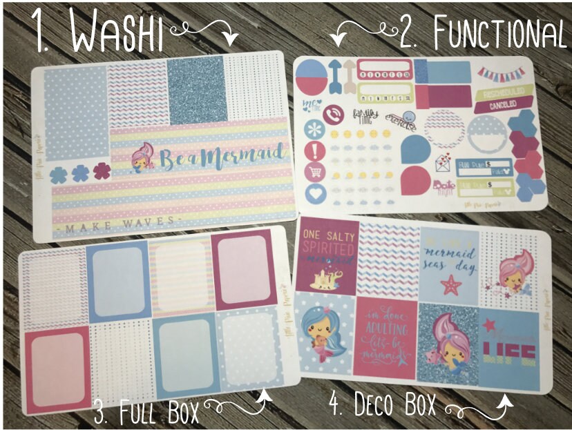 Cute Mermaid Planner Stickers Full Kit - for Use With Erin Condren ...