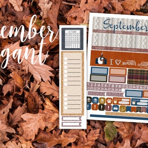 September Elegant Fall Monthly Layout Kit - for use with Erin Condren - Happy Planner - Autumn Planner Kit