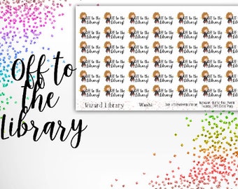 Off to the Library Planner Stickers - for use with Erin Condren - Happy Planner - Library Functional Sticker