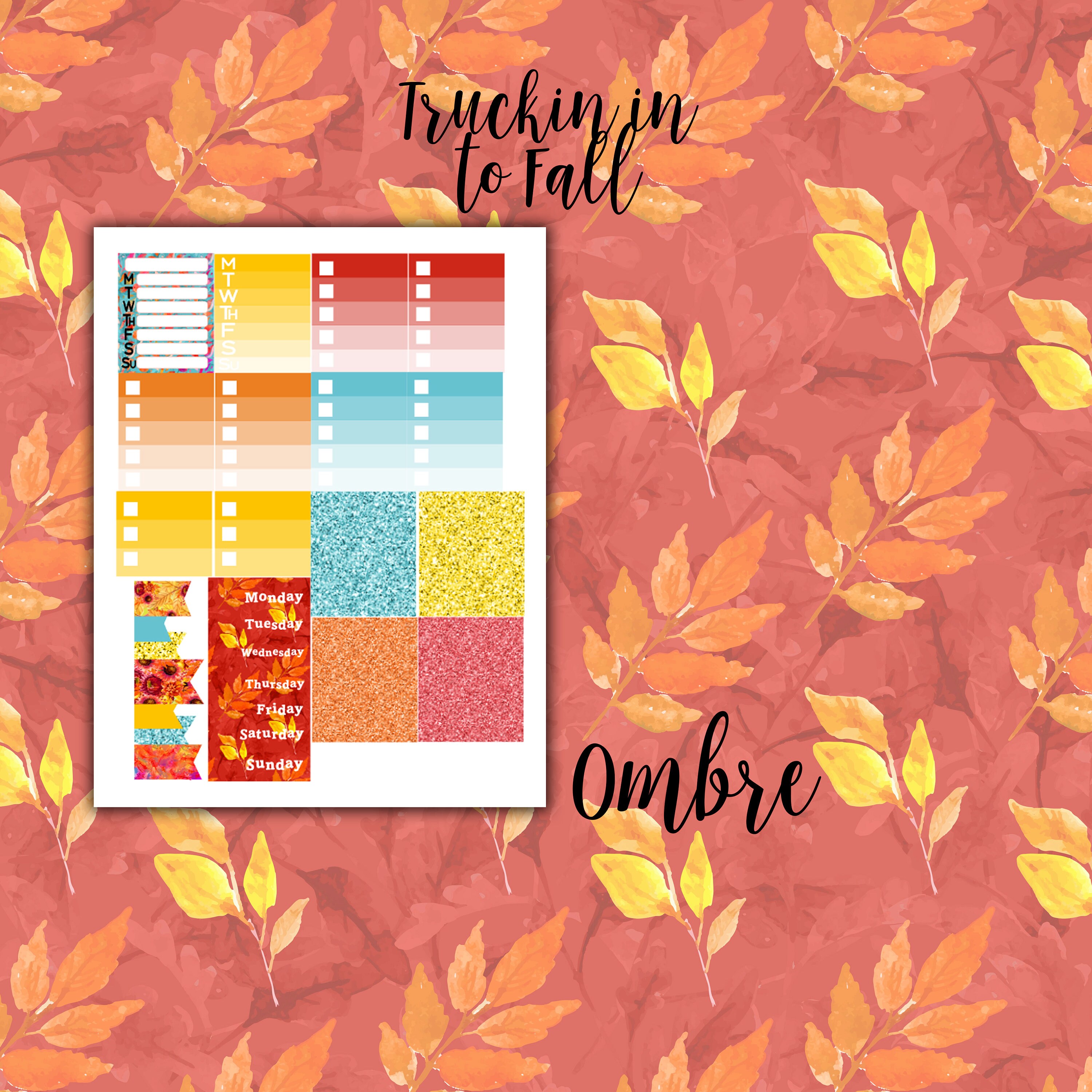 Truckin in to Fall Weekly Planner Kit - for Use With Erin Condren ...