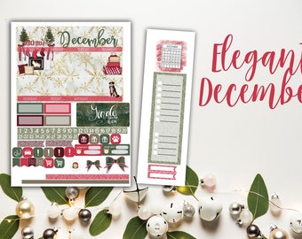 Elegant December Monthly Planner Kit - for use with Erin Condren- Recollections - Happy Planner - Christmas Monthly Kit