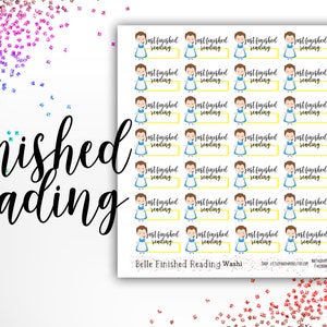 Finished Reading Planner Sticker - Functional Planner Stickers - for use with Erin Condren - Happy Planner - Reading Tracker