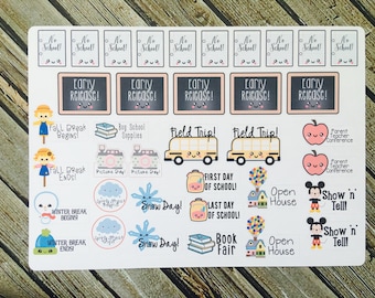 School Days Functional Planner Stickers - Erin Condren, Life Planner, Happy Planner, Back to School, School Schedule Reminders