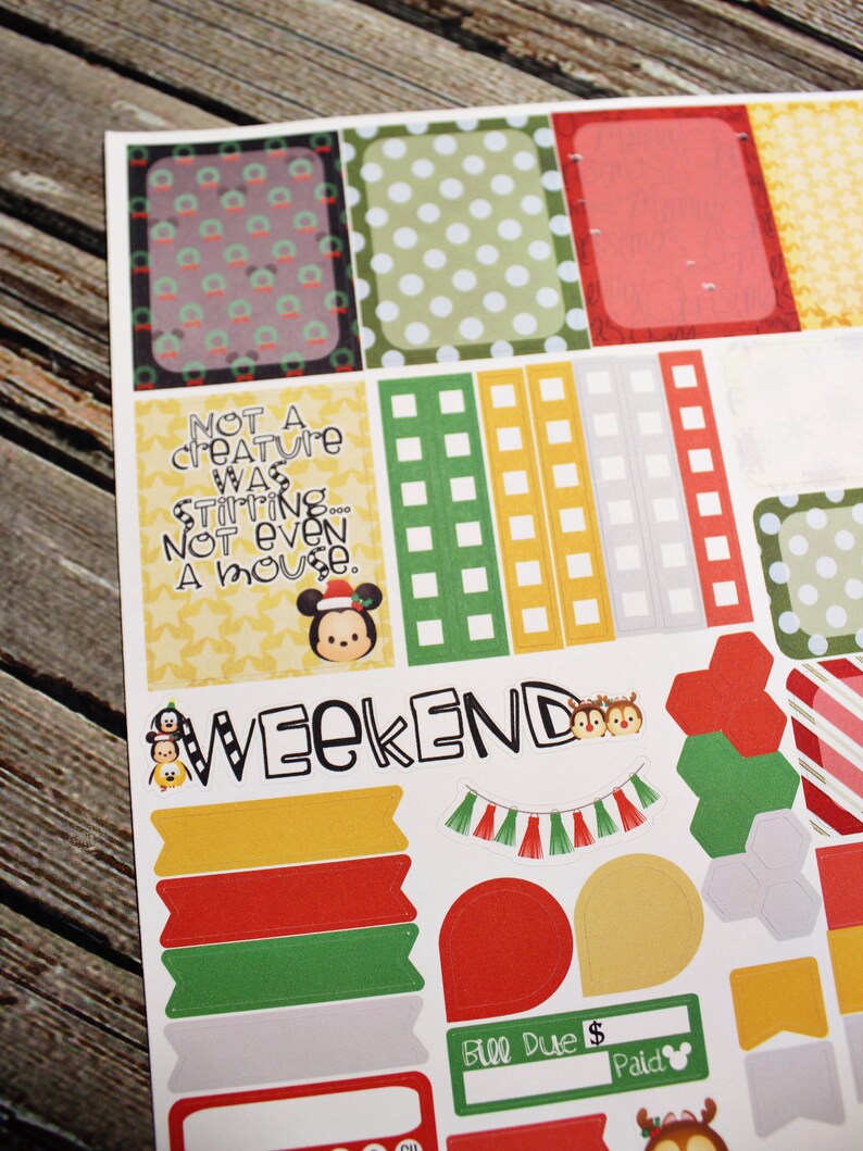 Mouse Christmas Weekly Planner Sampler Sheet - for Use With Erin ...