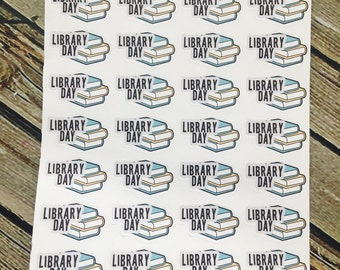 Library Day Planner Stickers - Book Planner Stickers - Library Functional Stickers- for use with Erin Condren Life Planner - Happy Planner