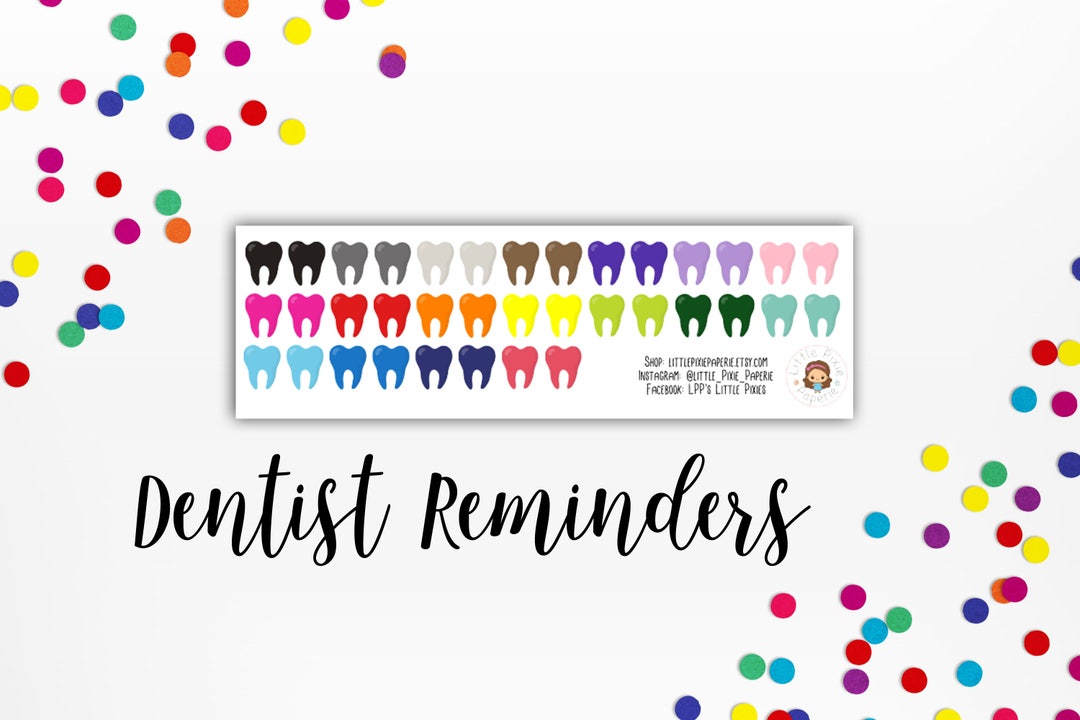 Dentist Reminders Functional Planner Stickers Tooth Fairy Etsy