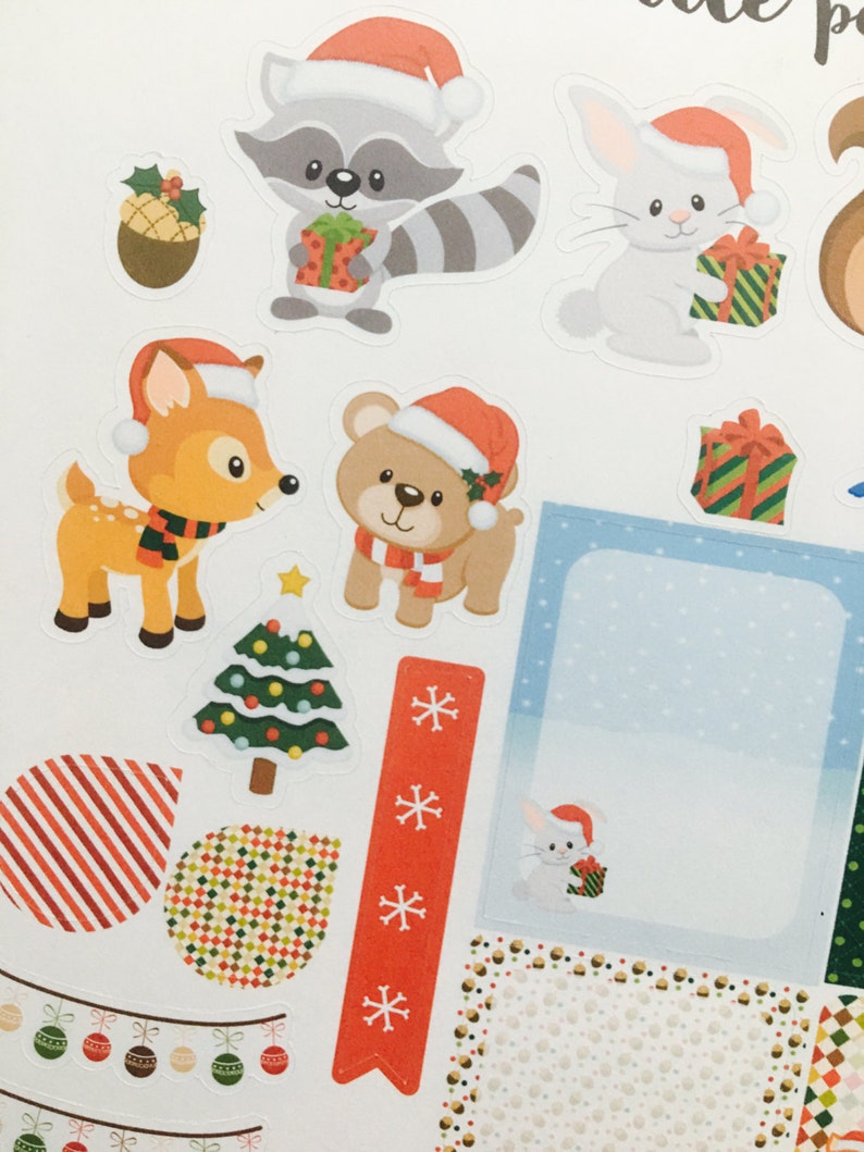 Weekly Planner Sticker Set Christmas Critters image 5