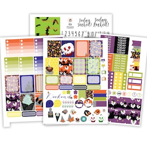 Mouse Halloween Party Weekly Planner Stickers Kit - for use with Erin Condren - Happy Planner -