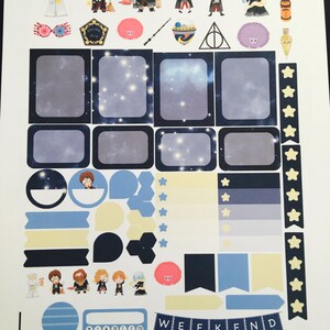 Watercolor Wizard Planner Stickers Set, for use with Erin Condren Life Planner, Happy Planner