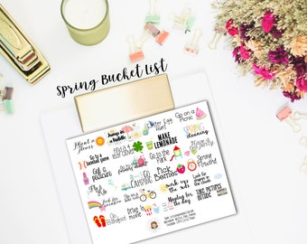 Spring Bucket List - for use with Erin Condren - Happy Planner
