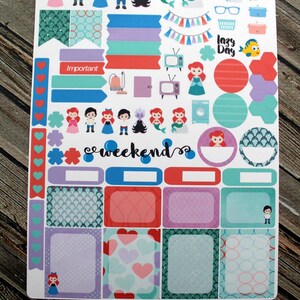 Mermaid Little Weekly Planner Stickers - Full Kit - for Use With Erin ...
