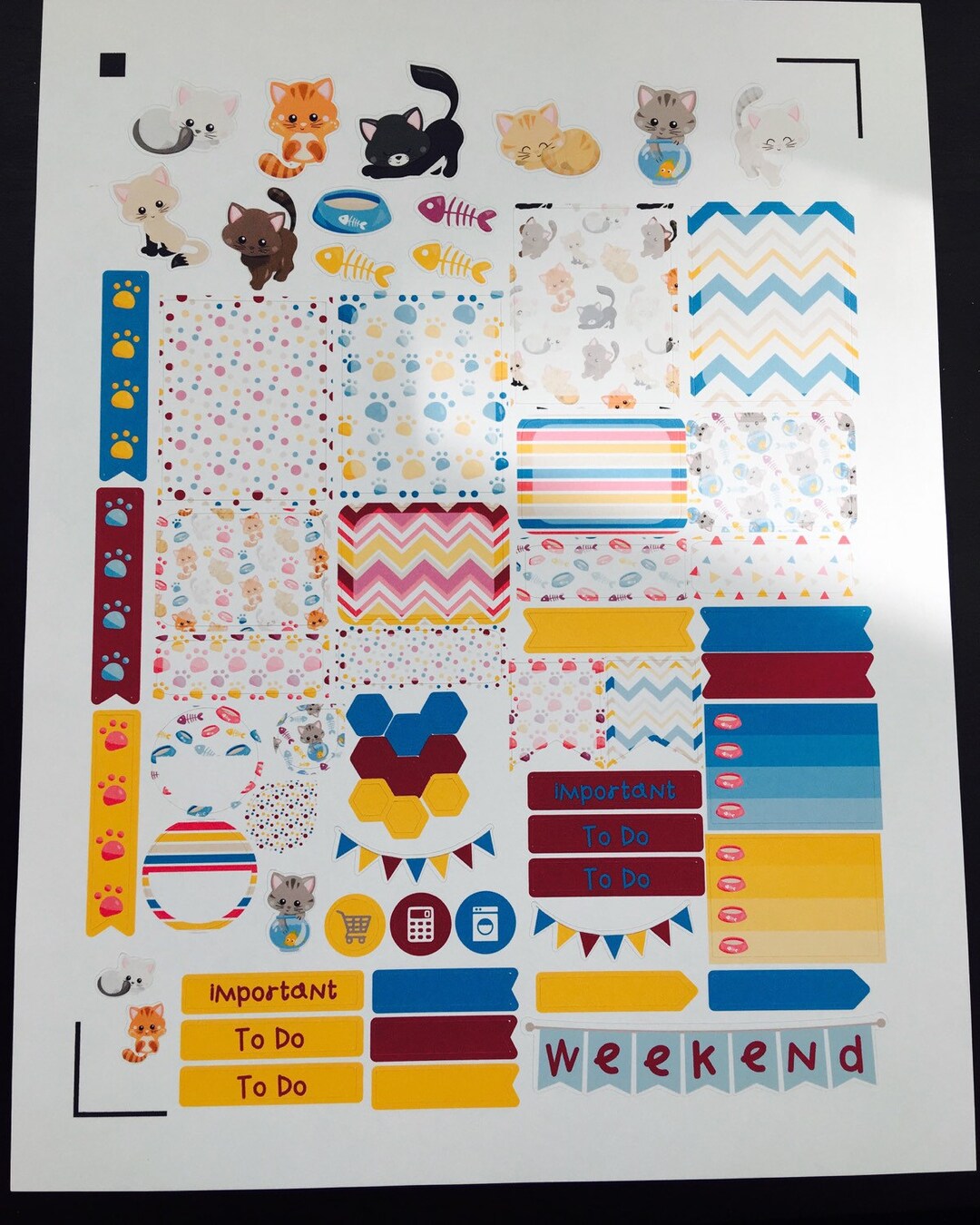 Cats Weekly Planner Stickers Set, for Use With Erin Condren Life ...