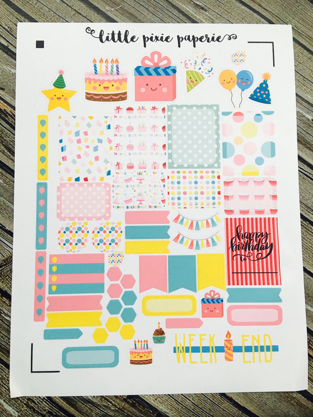 Birthday Planner Stickers - Celebration Planner Stickers - Kawaii Stickers - for Use With Erin ...